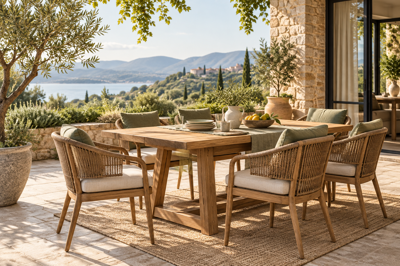 Tische und Stühle für die Terrasse