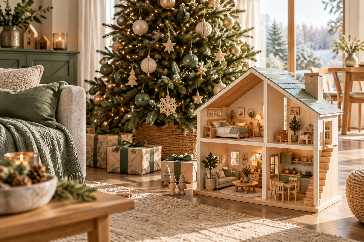 Ein Puppenhaus zu Weihnachten