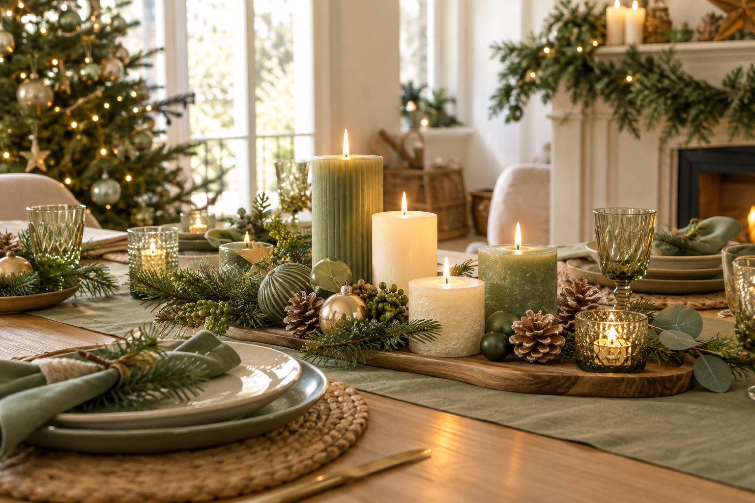 Weihnachtliche Wohnideen mit Kerzen